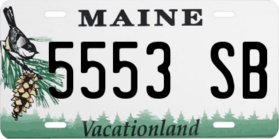 ME license plate 5553SB