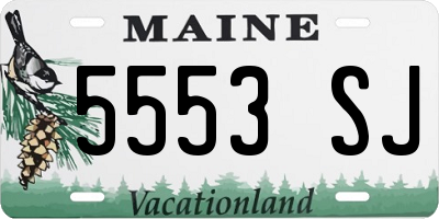 ME license plate 5553SJ