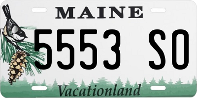ME license plate 5553SO