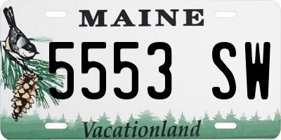 ME license plate 5553SW