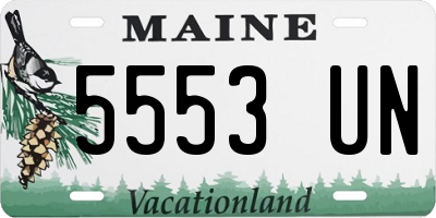 ME license plate 5553UN