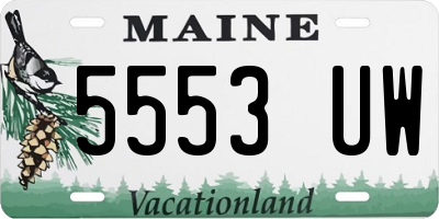 ME license plate 5553UW