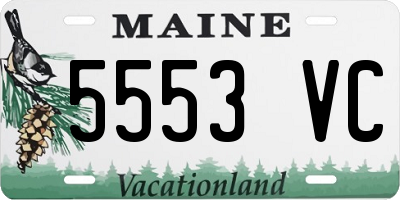 ME license plate 5553VC