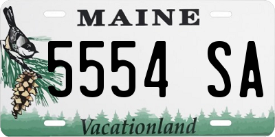 ME license plate 5554SA