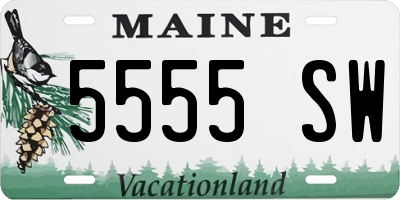 ME license plate 5555SW