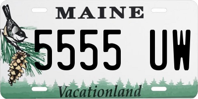 ME license plate 5555UW