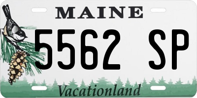 ME license plate 5562SP