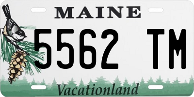 ME license plate 5562TM