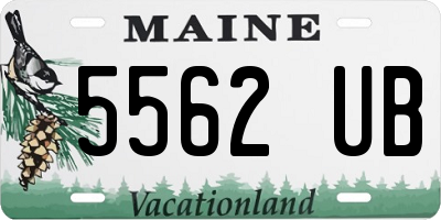 ME license plate 5562UB