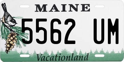 ME license plate 5562UM
