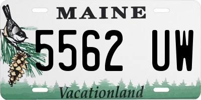 ME license plate 5562UW