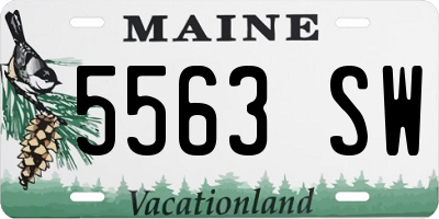 ME license plate 5563SW