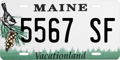 ME license plate 5567SF