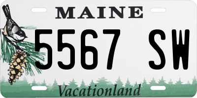 ME license plate 5567SW