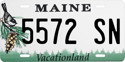 ME license plate 5572SN