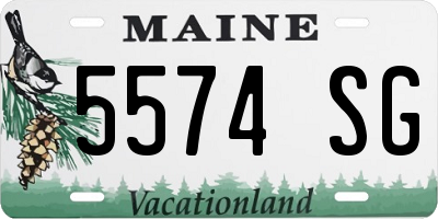 ME license plate 5574SG