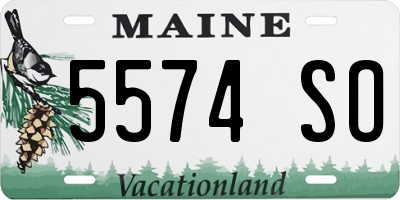 ME license plate 5574SO