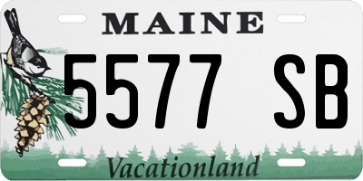 ME license plate 5577SB