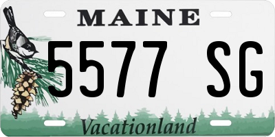 ME license plate 5577SG