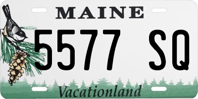 ME license plate 5577SQ