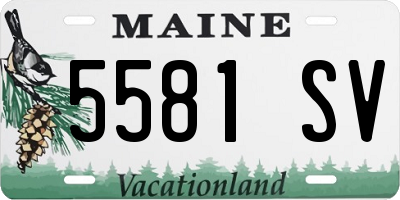 ME license plate 5581SV