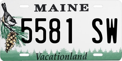ME license plate 5581SW