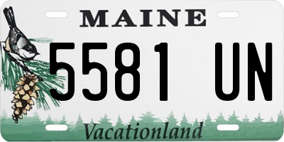 ME license plate 5581UN