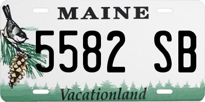 ME license plate 5582SB