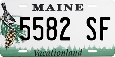 ME license plate 5582SF