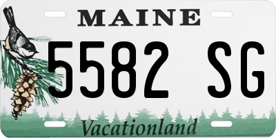 ME license plate 5582SG