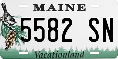 ME license plate 5582SN