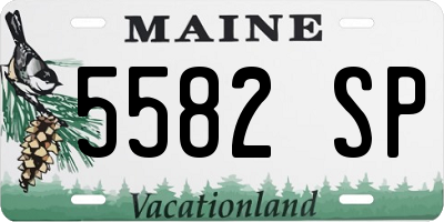 ME license plate 5582SP