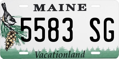 ME license plate 5583SG