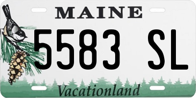 ME license plate 5583SL