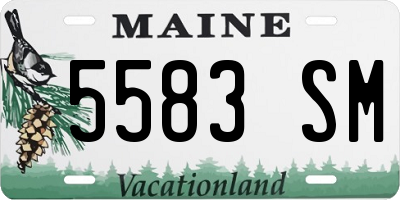 ME license plate 5583SM