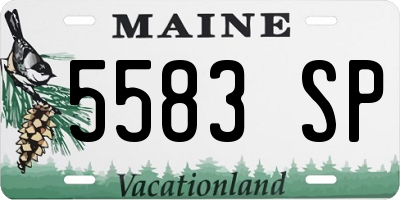 ME license plate 5583SP