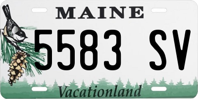 ME license plate 5583SV