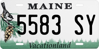ME license plate 5583SY