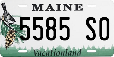 ME license plate 5585SO