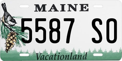 ME license plate 5587SO