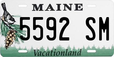 ME license plate 5592SM
