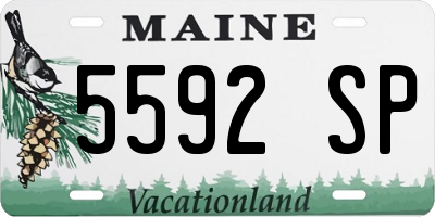 ME license plate 5592SP