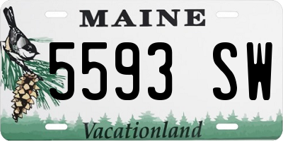 ME license plate 5593SW