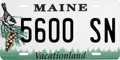 ME license plate 5600SN