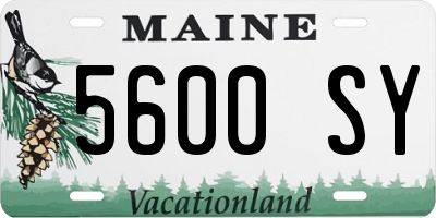 ME license plate 5600SY