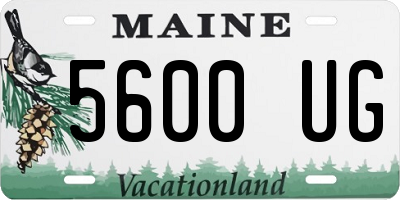 ME license plate 5600UG