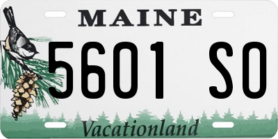 ME license plate 5601SO