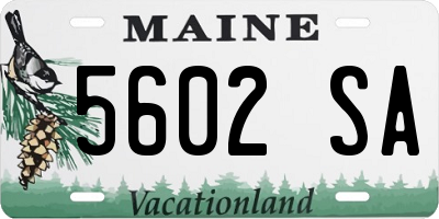 ME license plate 5602SA