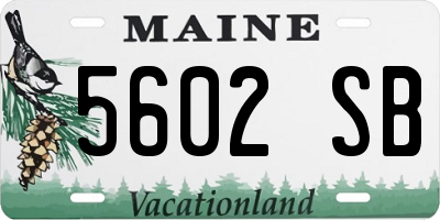 ME license plate 5602SB