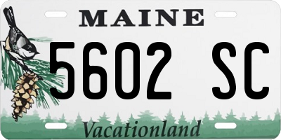 ME license plate 5602SC